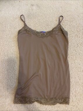 Women's Lace-Trim Camisole Tank Top - Taupe